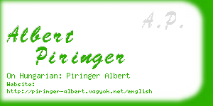 albert piringer business card